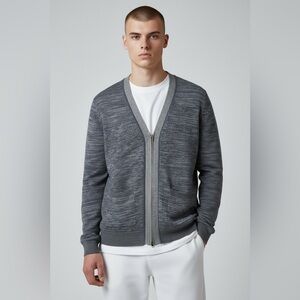 DKNY Men’s Heathered 100% Cotton Zip Up Cardigan
